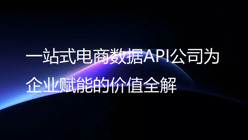 一站式电商数据API公司为企业赋能的价值全解