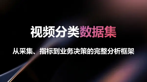 视频分类数据集：从公开基准到企业私有资产构建