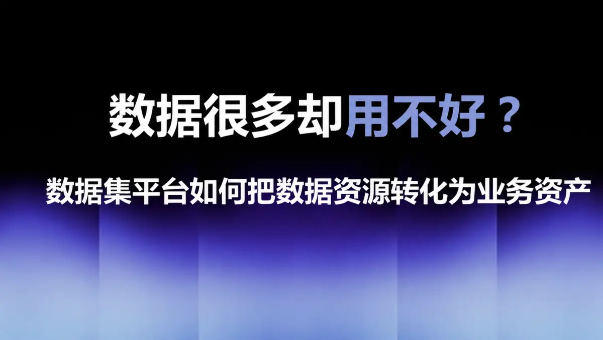 数据很多却用不好？数据集平台如何把数据资源转化为业务资产