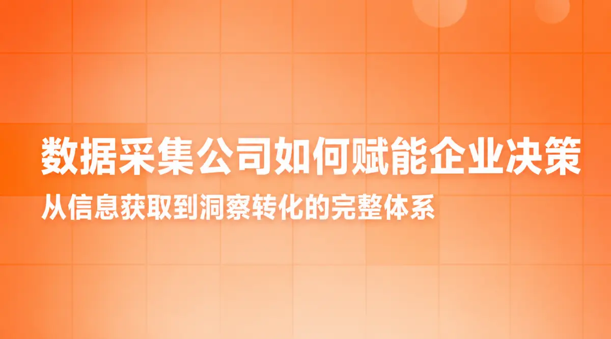 数据采集公司如何赋能企业决策：从信息获取到洞察转化的完整体系