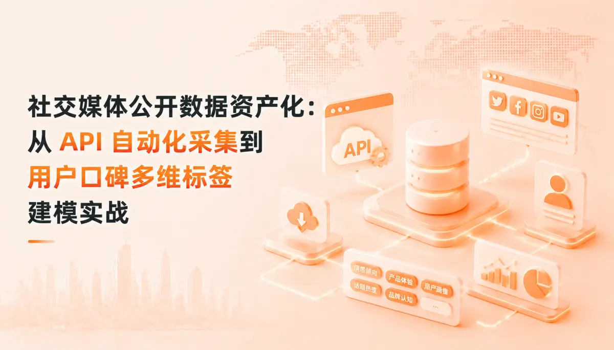 社交媒体公开数据资产化:从 API 自动化采集到用户口碑多维标签建模实战