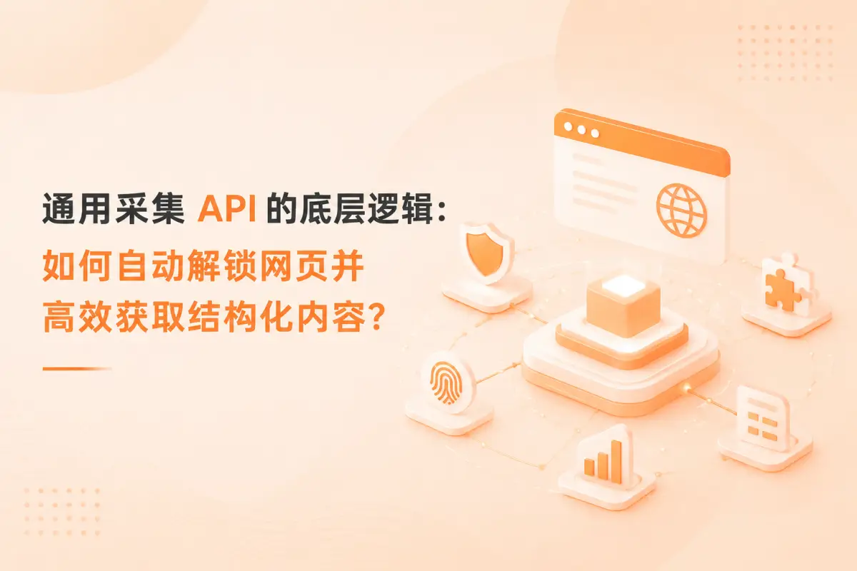 通用采集 API 的底层逻辑：如何自动解锁网页并高效获取结构化内容？