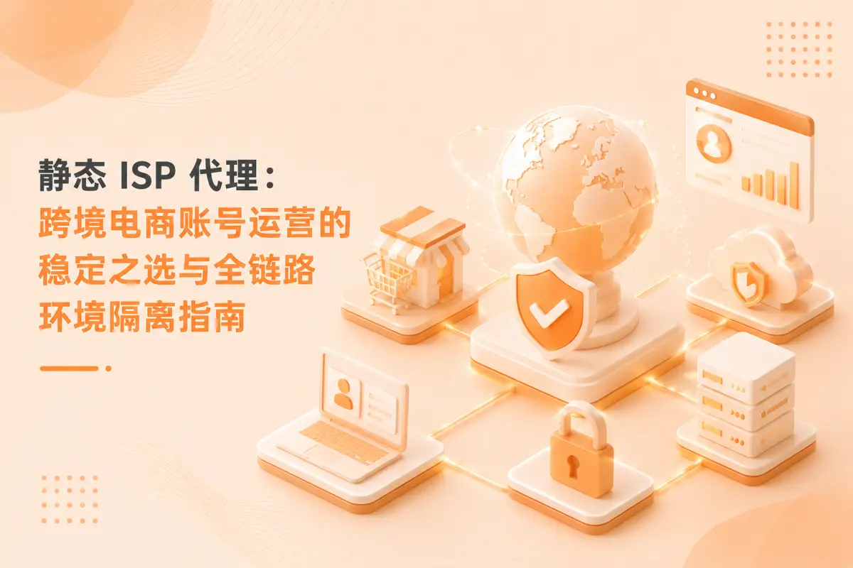 静态 ISP 代理：跨境电商账号运营的稳定之选与全链路环境隔离指南